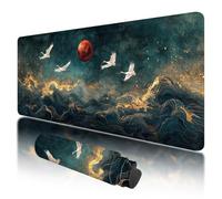 Tappetino per Mouse XXL 800 x 400 x 3 mm, Tappetino Mouse Blu, Grande Mousepad Gru con Base in Gomma Antiscivolo, Lavabile Tappeto Scrivania da Gioco, Migliorare la Precisione e la Velocità, U-42