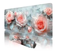 Tappetino per Mouse XXL 800 x 400 x 3 mm, Tappetino Mouse Rosa, Grande Mousepad Rosa con Base in Gomma Antiscivolo, Lavabile Tappeto Scrivania da Gioco, Migliorare la Precisione e la Velocità, Q-20