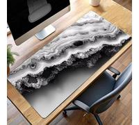 Tappetino per Mouse XXL 800x300x3mm Tappetino Mouse Gaming Grande, Mousepad con Base in Gomma Antiscivolo, Tappeto per Tavolo da Gaming Mause e Tastiera, Accessori PC Astratto Nero PjY8952 3-W