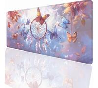 Tappetino per Mouse XXL 800x300x3mm Tappetino Mouse Gaming Grande, Mousepad con Base in Gomma Antiscivolo, Tappeto per Tavolo da Gaming Mat e Tastiera, Accessori PC Farfalla PjY2498 3-W