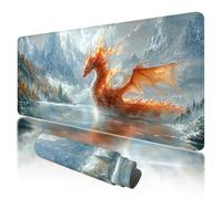 Tappetino per Mouse XXL 900 x 400 x 3 mm, Tappetino Mouse Animale, Grande Mousepad Drago con Base in Gomma Antiscivolo, Lavabile Tappeto Scrivania da Gioco, Migliorare Precisione e Velocità, S-12