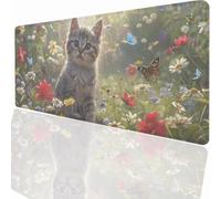 Tappetino per Mouse XXL 900x400x3mm Tappetino Mouse Gaming Grande, Mousepad con Base in Gomma Antiscivolo, Tappeto per Tavolo da Gaming Mat e Tastiera, Accessori PC Farfalla PjY2280 J-E