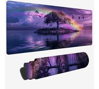 Tappetino per Mouse XXL 900x400x3mm,Tappetino Mouse Viola,Grande Mousepad arcobaleno con Idrorepellente e Base in Gomma Antiscivolo,Lavabile Tappeto Scrivania Gioco per Gaming,Ufficio Accessori W-368