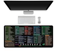 Tappetino per mouse XXL, Excel Shortcuts, tappetino da scrivania tedesco, grande, 900 x 400 mm, multifunzione, comodo, tappetino da gioco con Windows Word-PPT per ufficio, gaming e casa desktop (nero)