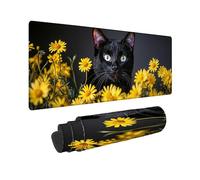 Tappetino per Mouse XXL Gatto Nero, Tappetino Mouse XXL - 900x400x3mm - Grande Mauspad per mouse cucito,impermeabile e antiscivolo,per PC,MacBook, laptop - migliora la precisione e la velocità. -43171