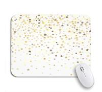 Tappetino Per Mouse Yellow Christmas Gold Star Dust And Holidays White Confetti Tappetino Mouse Portatile Antipolvere Tappetino Per Il Mouse Antiscivolo, Per Scrivania, Gaming Mouse, 25 x 30cm