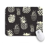 Tappetino per Mouse Yellow Fruit Summer Doodle Vintage Pineapples Pattern Ananas Abstract Mousepad Forma Rettangolare Lavabile Tappetino Mouse, per Laptop, Gioco, 25 x 30cm