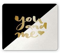 Tappetino per Mouse You And Me Modern Design Love Lettering Only You Theme Tappetini Mouse Antipolvere Base Antiscivolo in Gomma Mousepad Forma Rettangolare, per Casa, Scrivania, Laptop, 25x30cm
