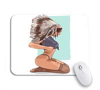Tappetino Per Mouse Young Vintage Sexy Woman Sitting On Her Knees Tappetino Mouse Gaming Personalizzato Facile Da Pulire Sottomano, Per Computer, Laptop, 25 x 30cm