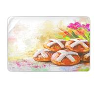 Tappetino per pannolini extra large riutilizzabile, altamente assorbente, antiscivolo, per bambini, adulti, animali domestici, 132 x 86,4 cm, motivo: panini incrociati con scritta "Happy Easter Hot