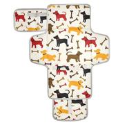Tappetino per pannolini riutilizzabile beige con motivo a ossa di cane con tasca in tessuto impermeabile per neonati per mamme, papà cambiador de pa?ales para Bebes