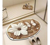 Tappetino per pavimento in terra di diatomee, motivo floreale 3D, tappeto da bagno per la casa, antiscivolo, decorativo, per camera da letto, cucina, bagno