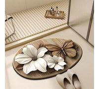 Tappetino per pavimento in terra di diatomee, motivo floreale 3D, tappeto da bagno per la casa, antiscivolo, decorativo, per camera da letto, cucina, bagno