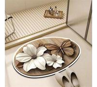 Tappetino per pavimento in terra di diatomee, motivo floreale 3D, tappeto da bagno per la casa, antiscivolo, decorativo, per camera da letto, cucina, bagno
