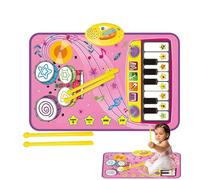 Tappetino per pianoforte, tappetino interattivo per pianoforte elettronico con 2 bacchette, tappetino da gioco per lo sviluppo precoce per la festa dei bambini, Natale, azione