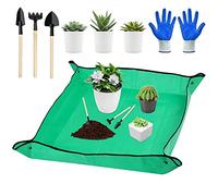 Tappetino per Piante da Giardino Impermeabile, Tappetino da Trapianto, Tappetino per Rinvaso di Piante, Pieghevole, Tappetino da Giardinaggio per Rinvaso, Piante Grasse, Piantina (verde, 68x 68cm)