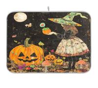 Tappetino per piatti Strega Ragazza Zucca Halloween lavastoviglie | Tappetino assorbente per piatti da cucina resistente al calore per grandi carichi