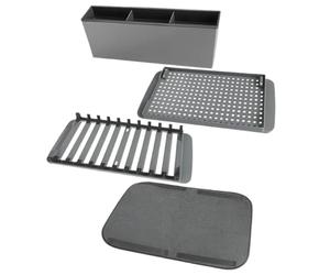 Tappetino per piatti - Super assorbente antiscivolo con portalimenti, scolapiatti e rack essiccatore, per tazza stoviglie, pentole, padelle, casa, appartamento ristorante fattoria Fa