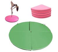 Tappetino Per Pole Dance, Tappetino Pieghevole Spesso Per Pole Dance Con Imbottitura In Schiuma EPE E Rivestimento In PU, Cuscino Protettivo Anticaduta Rotondo Portatile(Green,71"x1.18")