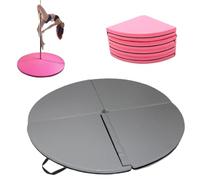 Tappetino Per Pole Dance, Tappetino Pieghevole Spesso Per Pole Dance Con Imbottitura In Schiuma EPE E Rivestimento In PU, Cuscino Protettivo Anticaduta Rotondo Portatile(Gray,79"x3.97")