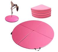 Tappetino Per Pole Dance, Tappetino Pieghevole Spesso Per Pole Dance Con Imbottitura In Schiuma EPE E Rivestimento In PU, Cuscino Protettivo Anticaduta Rotondo Portatile(Rose Red,59"x1.97")