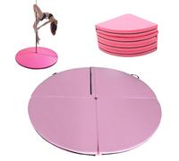 Tappetino Per Pole Dance, Tappetino Pieghevole Spesso Per Pole Dance Con Imbottitura In Schiuma EPE E Rivestimento In PU, Cuscino Protettivo Anticaduta Rotondo Portatile(Pink,63"x1.18")