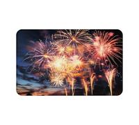 Tappetino per porta d'ingresso, per interni ed esterni, bellissimo zerbino per fuochi d'artificio, facile da pulire, resistente alle macchie e allo sbiadimento, tappetino da bagno in flanella