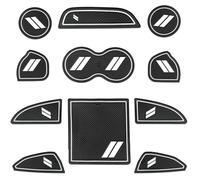 Tappetino per portabicchieri Dodge Challenger 2015-2020 e console centrale, accessori per interni della porta della tazza, rivestimento per console centrale (11 pezzi, bianco)