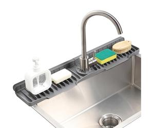 Tappetino per rubinetto, 28 x 6 pollici, in silicone, paraspruzzi per lavello, angolato a 15° | Protezione impermeabile per lavandino, trappola per rubinetto per bagno, camper, organizzazione camper