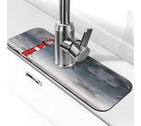 Tappetino per rubinetto 3D con faro nel surf per lavello da cucina, assorbente ad asciugatura rapida, tappetino paraspruzzi, grazioso tappetino drenante per lavello da cucina