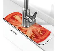 Tappetino per rubinetto a fetta di pomodoro per lavello da cucina, tappetino per rubinetto super assorbente, cattura spruzzi, diatomite ad asciugatura rapida in pietra per rubinetto antigoccia