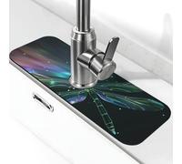 Tappetino per rubinetto a forma di libellula, per lavello della cucina, tappetino super assorbente, per cucina, bagno, lavandino, bar, decorazione regalo (38,1 x 14 cm)