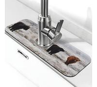 Tappetino per rubinetto a forma di mucca k per lavello da cucina, assorbente ad asciugatura rapida per lavello da cucina, tappetino paraspruzzi, carino intorno al rubinetto drenante per lavello da