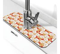 Tappetino per rubinetto a forma di pollo dei cartoni animati per lavello da cucina, tappetino drenante per lavello da cucina, paraspruzzi, assorbente ad asciugatura rapida, tappetino per lavello da