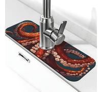 Tappetino per rubinetto a forma di polpo animale per lavello da cucina, super assorbente, cattura spruzzi, diatomite ad asciugatura rapida in pietra per rubinetto antigoccia, vassoio per lavello del