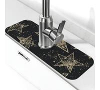 Tappetino per rubinetto a forma di stella, per lavello da cucina, super assorbente, cattura spruzzi, in diatomite, ad asciugatura rapida, in pietra per rubinetto antigoccia, tappetino per asciugatura