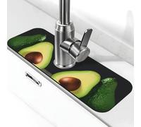 Tappetino per rubinetto a metà taglio di avocado per lavello da cucina, tappetino per rubinetto super assorbente, cattura spruzzi, diatomite ad asciugatura rapida in pietra per rubinetto antigoccia