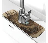 Tappetino per rubinetto a nido di uccelli per lavello da cucina, super assorbente, cattura spruzzi, diatomite ad asciugatura rapida in pietra per rubinetto antigoccia, vassoio per lavello del bagno
