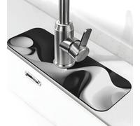 Tappetino per rubinetto a scultura fluida nera e bianca per lavello da cucina, assorbente ad asciugatura rapida, tappetino paraspruzzi, grazioso tappetino drenante per lavello da cucina