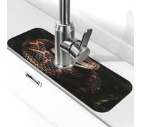 Tappetino per rubinetto a serpente per lavello da cucina, super assorbente, cattura schizzi di diatomite, ad asciugatura rapida, in pietra, maniglia per gocciolamento, vassoio per lavello, tappetino