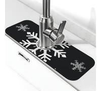 Tappetino per rubinetto bianco con fiocco di neve per lavello da cucina, tappetino per rubinetto super assorbente, in diatomite, ad asciugatura rapida, in pietra ad asciugatura rapida, tappetino per
