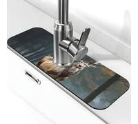 Tappetino per rubinetto con animali di cervo, per lavello da cucina, super assorbente, cattura spruzzi, diatomite ad asciugatura rapida in pietra per rubinetto antigoccia, vassoio per lavello del