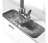 Tappetino per rubinetto con binari innevati per lavello da cucina, tappetino per rubinetto super assorbente, cattura spruzzi, diatomite ad asciugatura rapida in pietra per rubinetto antigoccia