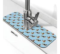 Tappetino per rubinetto con cane pastore tedesco n. 1015 per lavello da cucina, assorbente ad asciugatura rapida, tappetino paraspruzzi, grazioso tappetino drenante per lavello da cucina