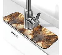 Tappetino per rubinetto con drago bianco cornuto dorato per lavello da cucina, assorbente ad asciugatura rapida, tappetino di drenaggio intorno al rubinetto per lavello da cucina, tappetino per