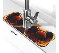 Tappetino per rubinetto con fiamma rossa e nera, per lavello della cucina, tappetino super assorbente, per cucina, bagno, bar, rubinetto, decorazione, regali (38,1 x 14 cm)