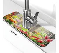 Tappetino per rubinetto con fiori della giungla primaverile per lavello della cucina, tappetino super assorbente, tappetino per lavello per cucina, bagno, lavandino, bar, decorazione regalo (38,1 x 14