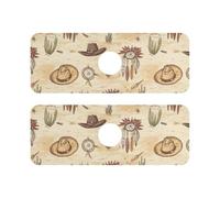 Tappetino per rubinetto con foro diatomaceo per lavello da cucina ad asciugatura rapida 2 set di tappetini in pietra per cucina per bancone del bagno 37,3 x 13,7 cm -- Western Cowboy acchiappasogni