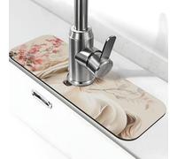 Tappetino per rubinetto con immagine di cavallo, per lavello da cucina, super assorbente, cattura schizzi in diatomite, ad asciugatura rapida, in pietra, maniglia per gocciolamento, vassoio per