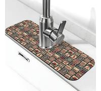 Tappetino per rubinetto con motivo a timbro Inghilterra per lavello da cucina, tappetino drenante per lavello da cucina, paraspruzzi, assorbente ad asciugatura rapida, tappetino per lavello da cucina
